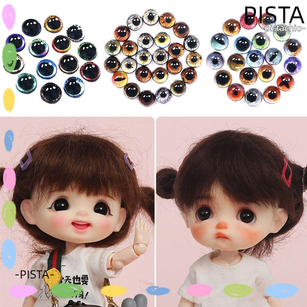 Pista 50pcs / 25pairs doll eyeballs 8 / 10mm phụ kiện đồ chơi dinosaur animal eyes