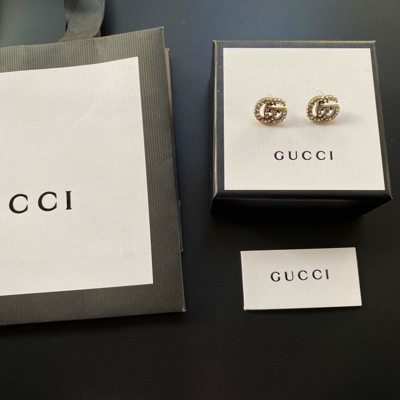 Gucci bông tai titan thép chữ logo vòng đeo tai stud bông tai trang sức của phụ nữ