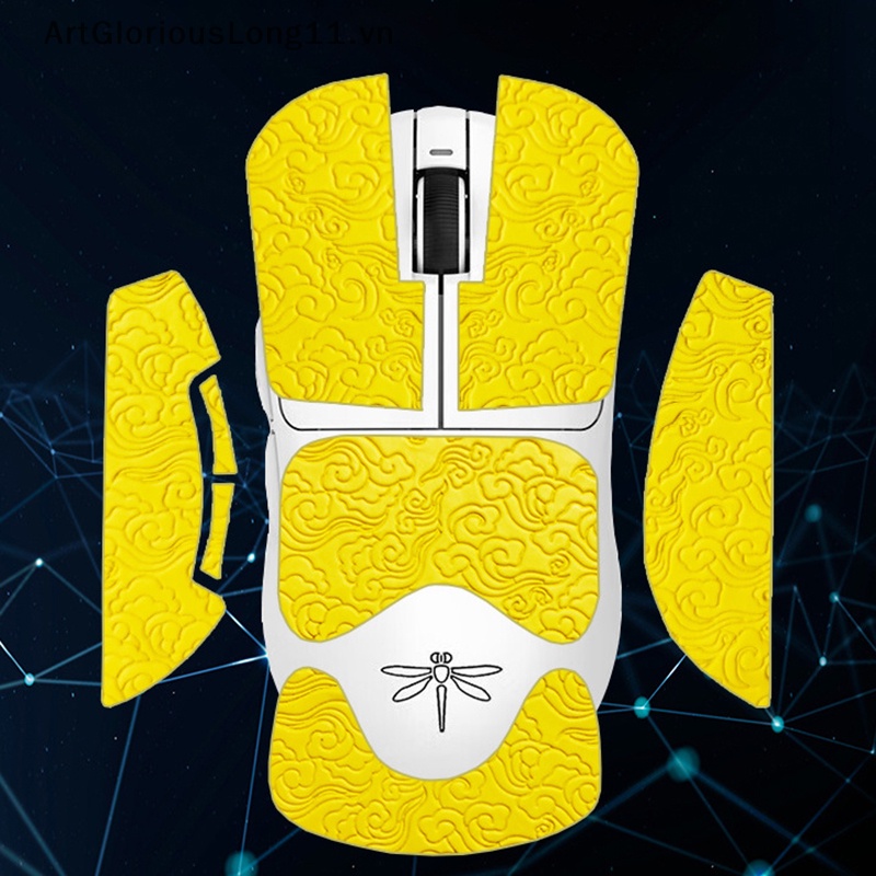 Artgloriouslong mouse grip tape skate sticker non slip suck sweat for vgn dragonfly f1 wireless gaming mouse.