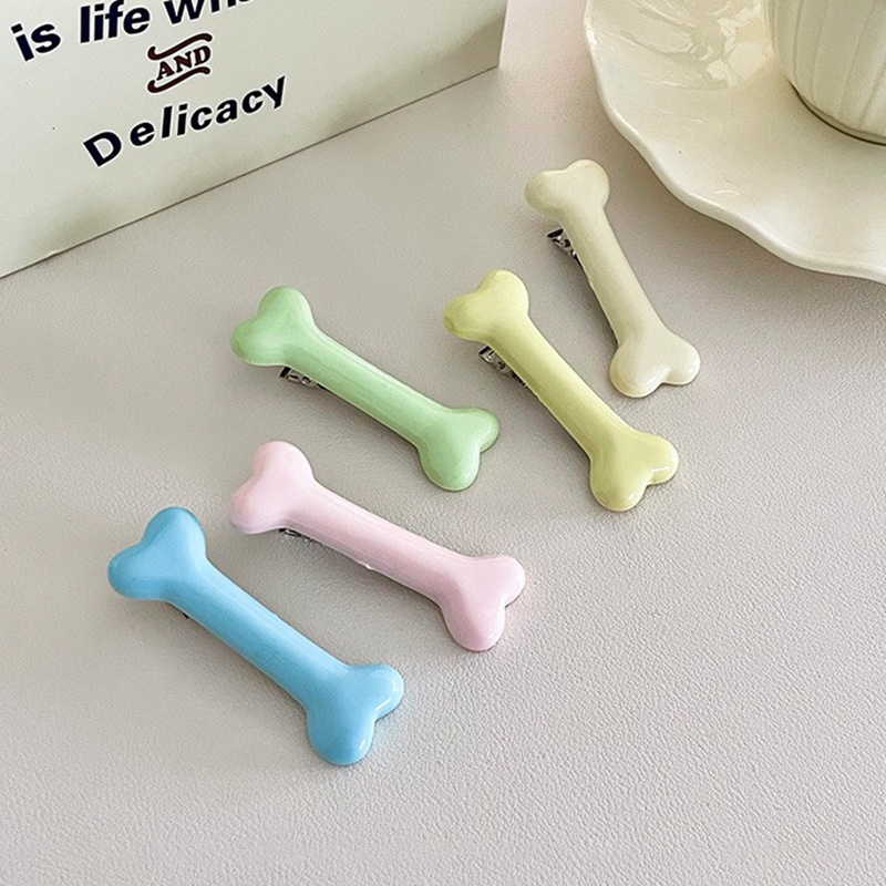 Kẹp Tóc Màu Kẹo Hình Xương Cún Phong Cách Nhật Bản Và Hàn Quốc Ngọt Ngào Dễ Thương Dành Cho Bạn Gái YR