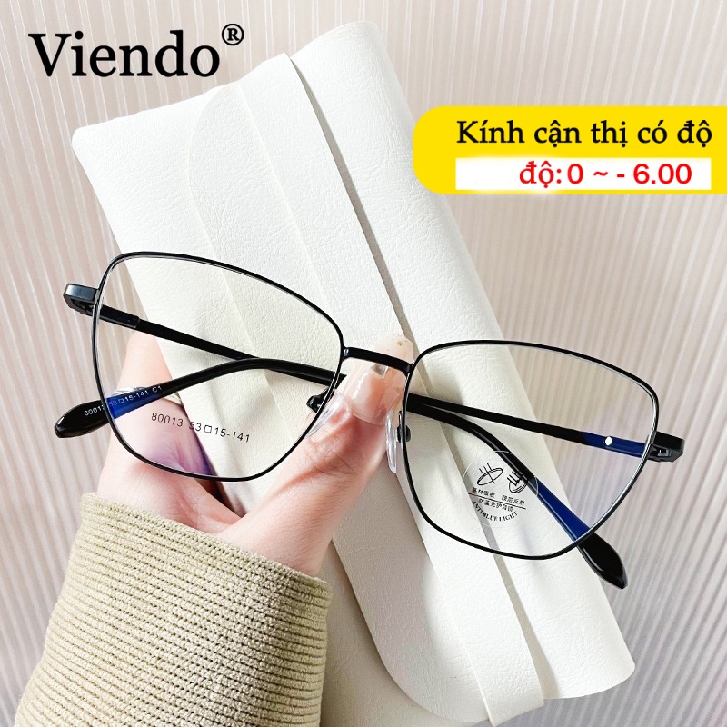 Kính Mắt Mắt Mèo VIENDO Chống Tia Bức Xạ Và Chống Ánh Sáng Xanh Kính Đổi Màu Khi Ra Nắng Thời Trang Nam Và Nữ(Có Thể Cắt Cận Thị Ống Kính)