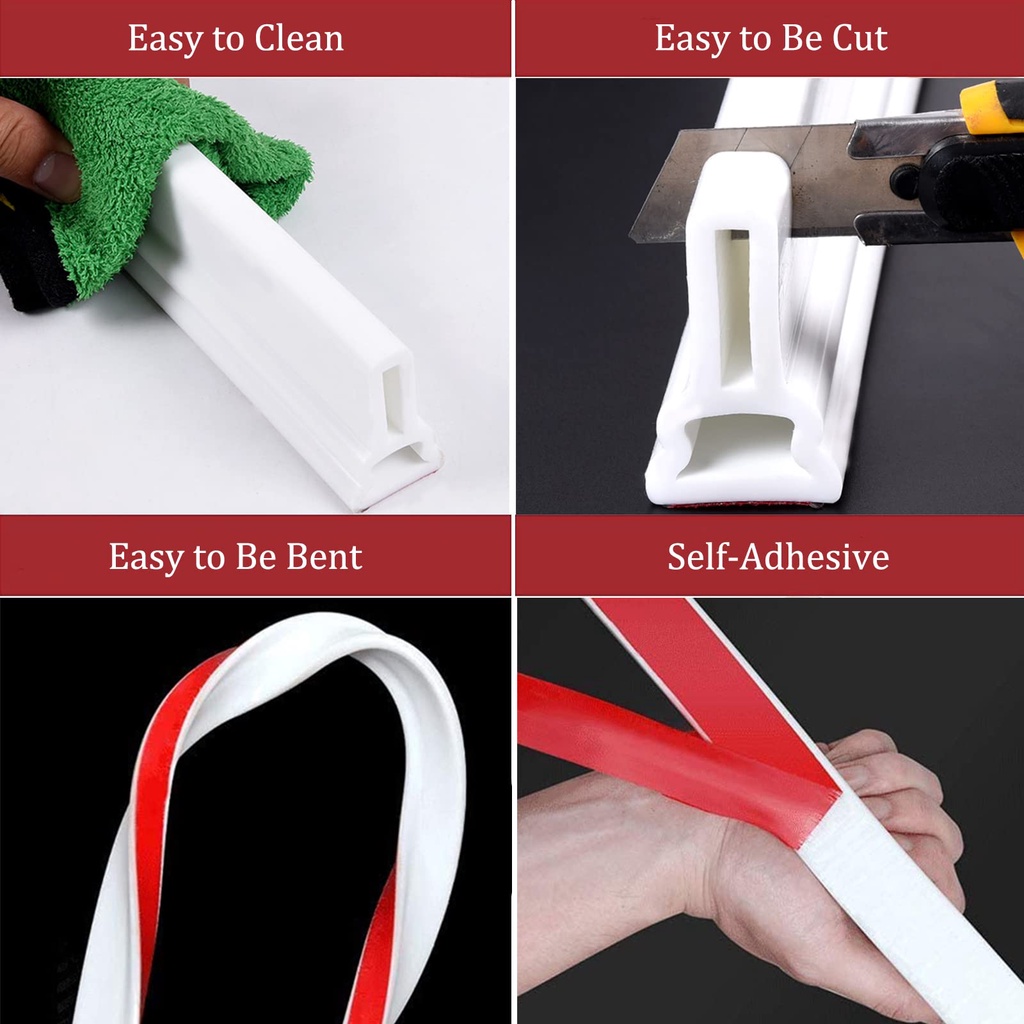 Pnl phòng tắm rào chắn nước vòi hoa sen dải chặn nước nhà bếp linh hoạt silicone chống thấm nước tự dính thích hợp cho việc tách ướt và khô trong phòng tắm và nhà bếp