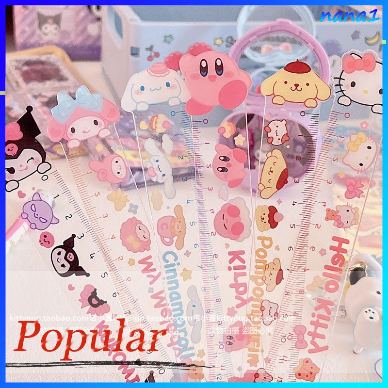 Sanrio melody kuromi cinnamoroll dễ thương thước 15cm hellokitty acrylic thước trong suốt quà tặng văn phòng phẩm cho học sinh