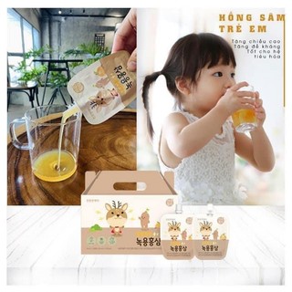 Nước Hồng Sâm Lộc Nhung Trẻ Em Chunho _Hộp 30 Gói