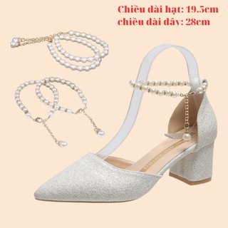 Phụ kiện dây cài bằng chuỗi hạt châu - Dây giày hạt châu