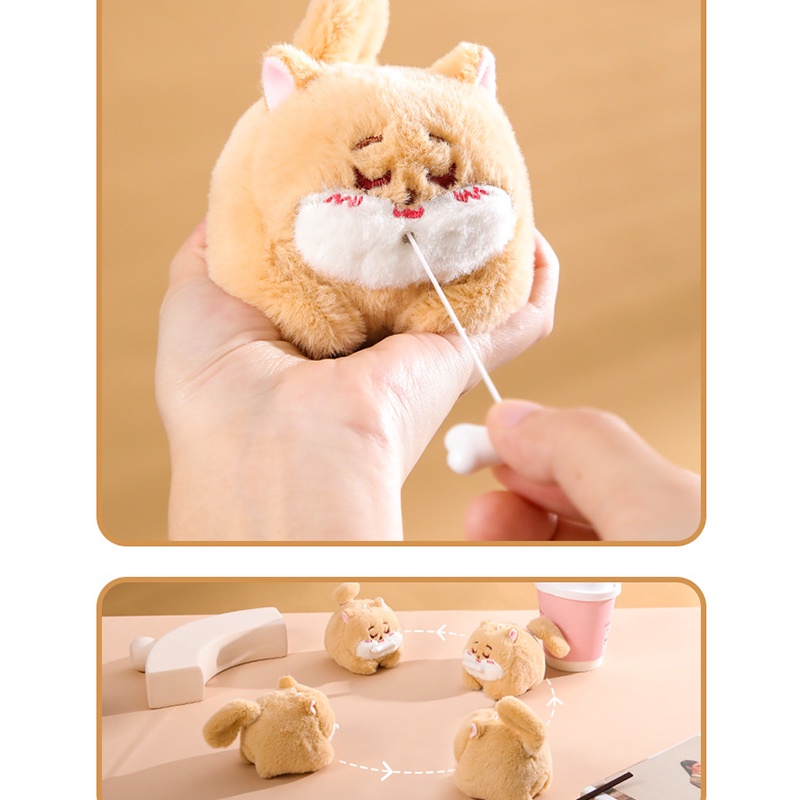 Lợn bay nhỏ dễ thương Kéo dây lắc đuôi Đồ chơi sang trọng Mặt dây chuyền Búp bê Puppy Cat -Rosser2