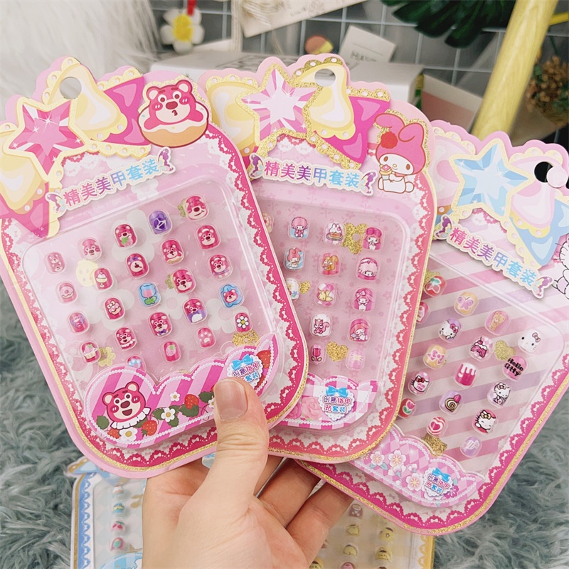 Sanrio nail art sticker phim hoạt hình dễ thương kuromi nail painting stickers cho bé gái