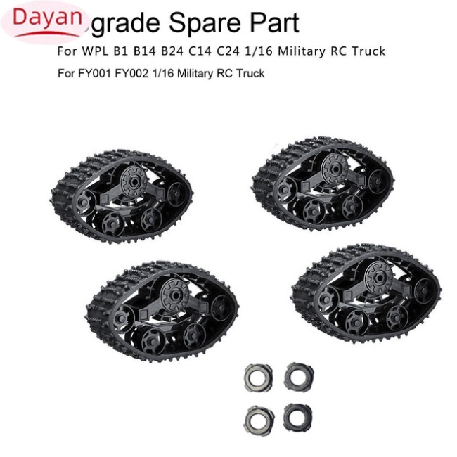 Dayan 4 cái nâng cấp bánh xe theo dõi phụ tùng cho 1/16 wpl b14 c24 xe tải quân sự rc xe