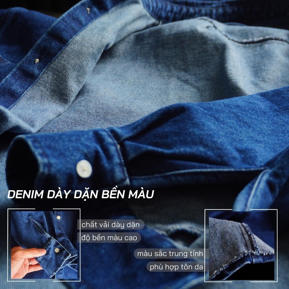 Áo khoác jeans denim PAMSTUDIO L15 Áo khoác Jean Bò Unisex Dày Dặn Đứng Form Bền Màu không co