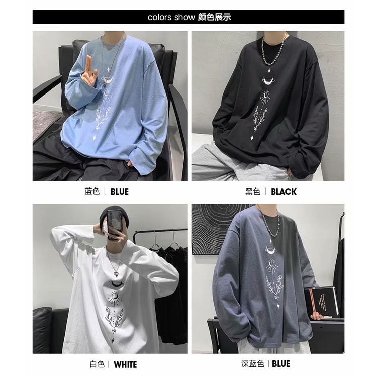 Áo thun dài tay mùa xuân thu nam phong cách Mỹ cao cấp đường phố