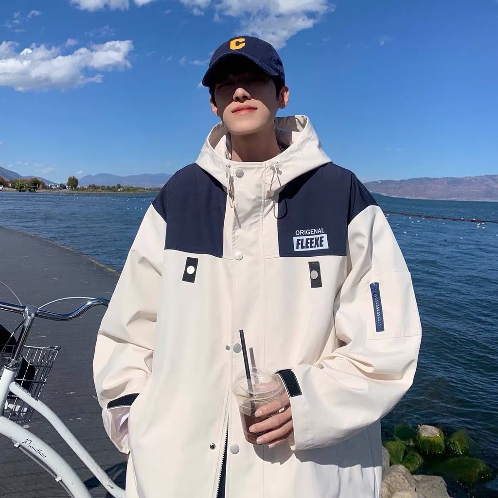 Áo Khoác Thể Thao Dáng Rộng Có Mũ Trùm Cá Tính Theo Phong Cách Xuân Thu 2023 Dành Cho Nam