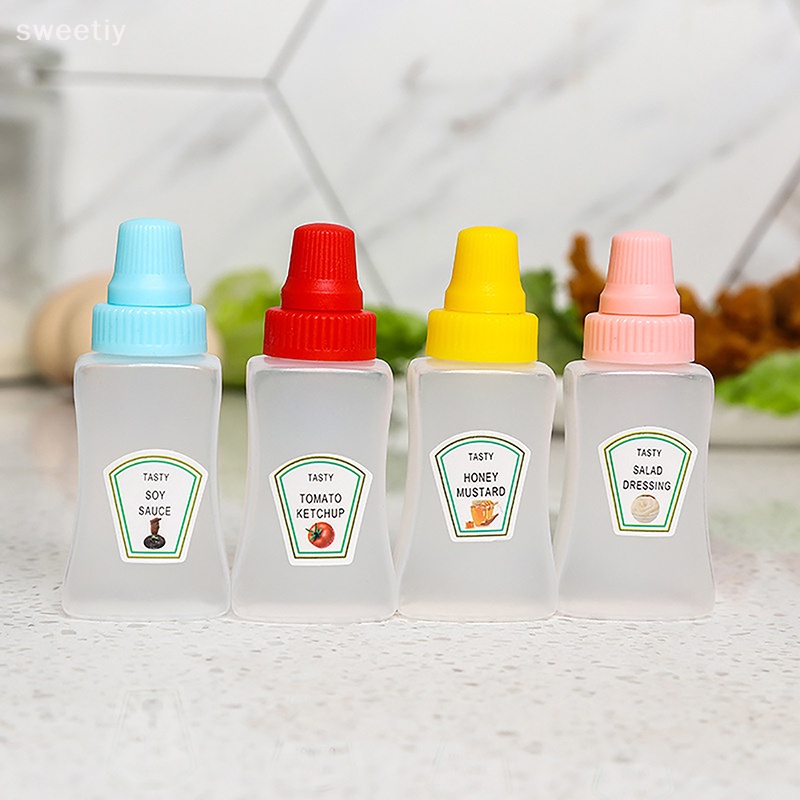 Sweetiy 1 / 2 / 4 Cái / bộ Mini Cà Chua Xay Salad Dressing Chai Dầu Di Động Nhỏ Nước Sốt Hộp Đựng Mới