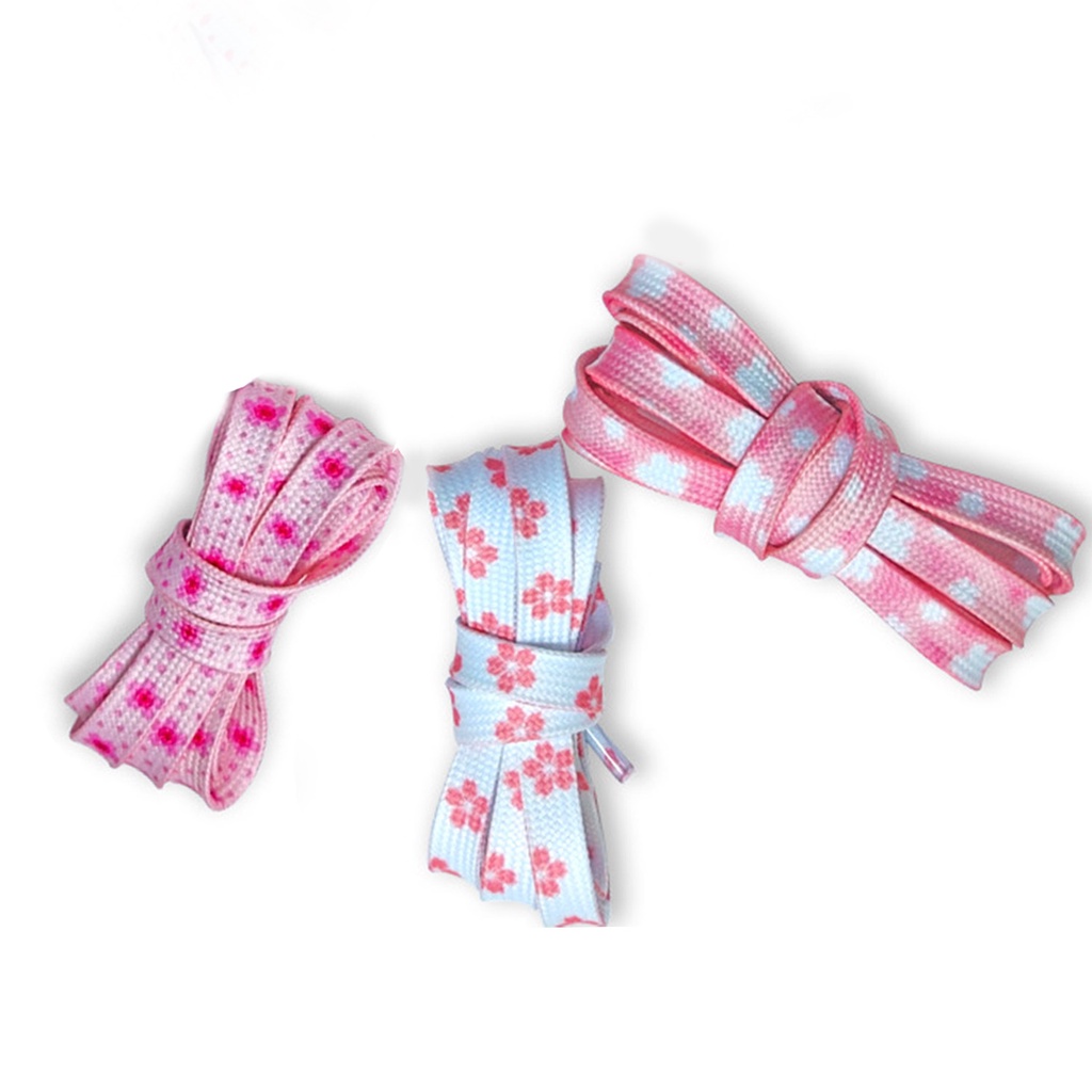 1 Cặp Dây Giày In Hình Hoa Anh Đào Nhiều Kiểu Dáng Thời Trang Dành Cho Nữ