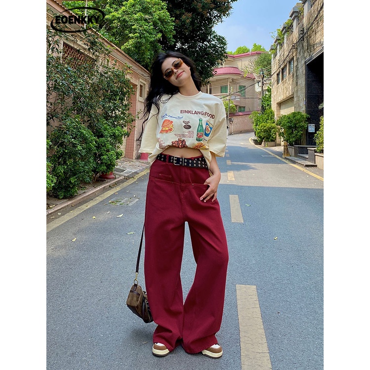 EOENKKY quần_ống_rộng quần ống rộng quần Giải trí Đường phố 2023 NEW style AU081601