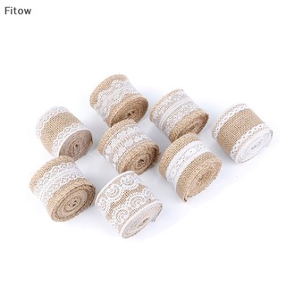 Ftw 2meter / cuộn đay vải bố hessian ren ruy băng ren trắng trang trí cạnh bên trang trí fe