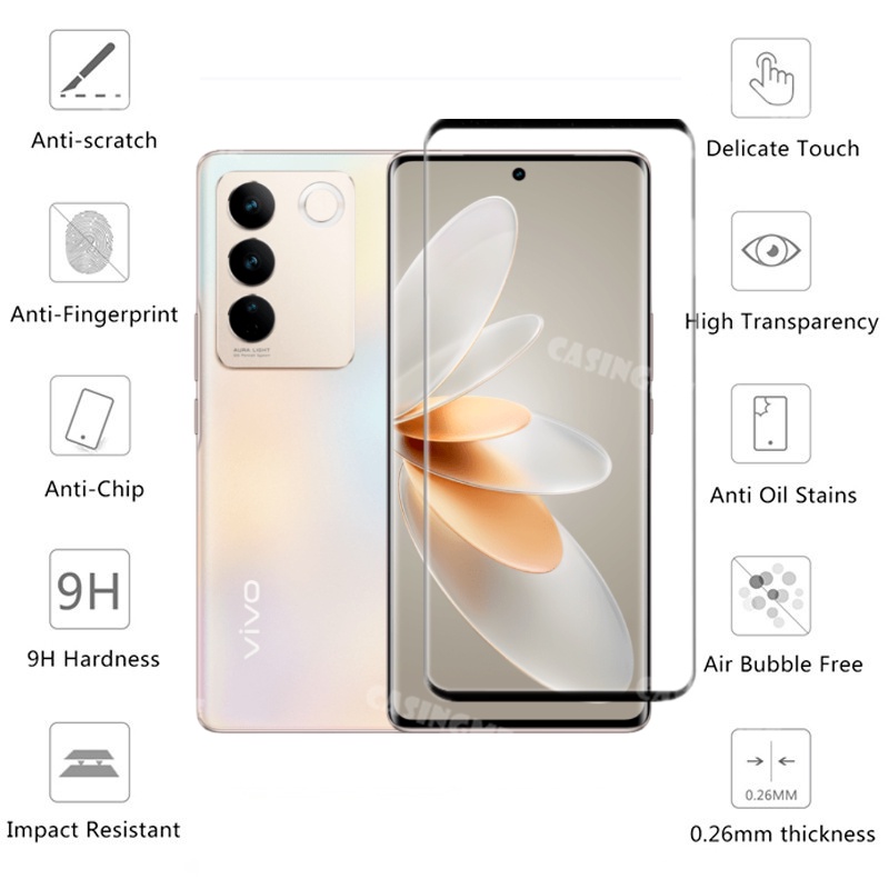 Kính Cường Lực Bảo Vệ Màn Hình 2 Trong 1 Cho Vivo V27 5G V29 V 27 VivoV27 V27Pro V27E 27V Pro 5G 2023 2023