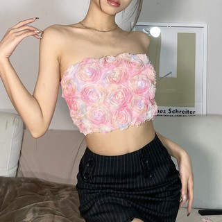 Klalien Áo Ống Hai Dây Sát Nách In Hoa Gợi Cảm Mùa Hè Cho Nữ