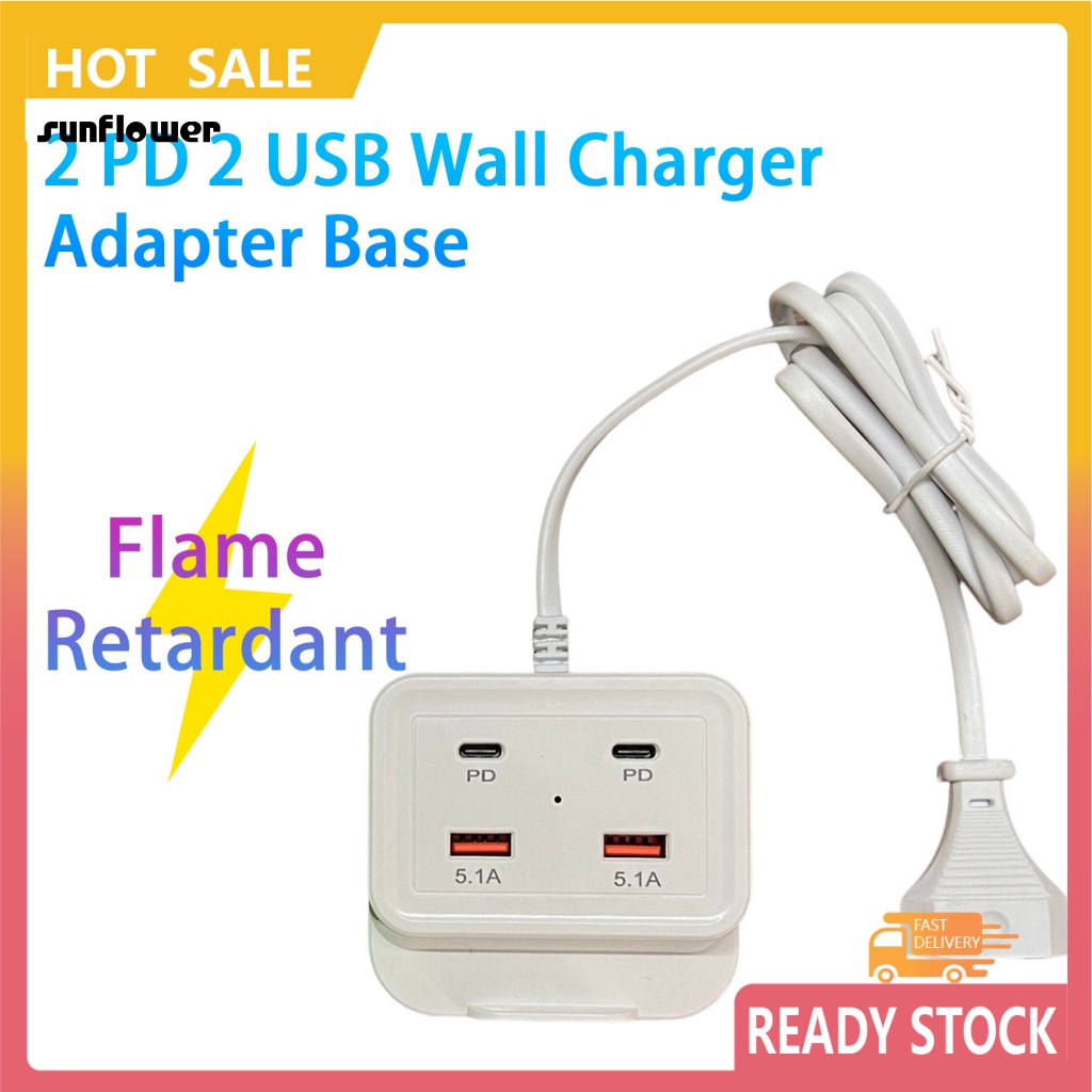 Tẩu Sạc Nhanh PD Kép USB Kép Bằng ABS Cho Android Apple