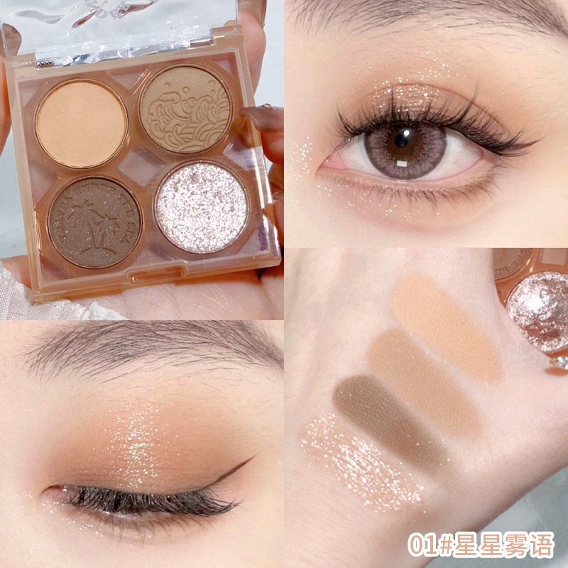 🎉12.12🎉XIXI Bảng Phấn Mắt  Màu Lì Lấp Lánh Ánh Ngọc Trai