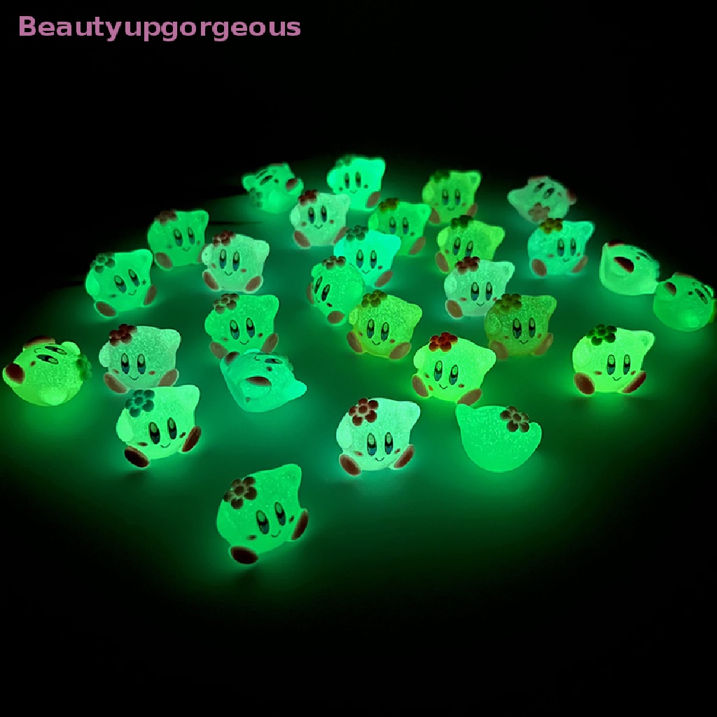 Bộ 2 Tượng Hoạt Hình Kirby Bằng Nhựa Phát Quang Trang Trí Tiểu Cảnh