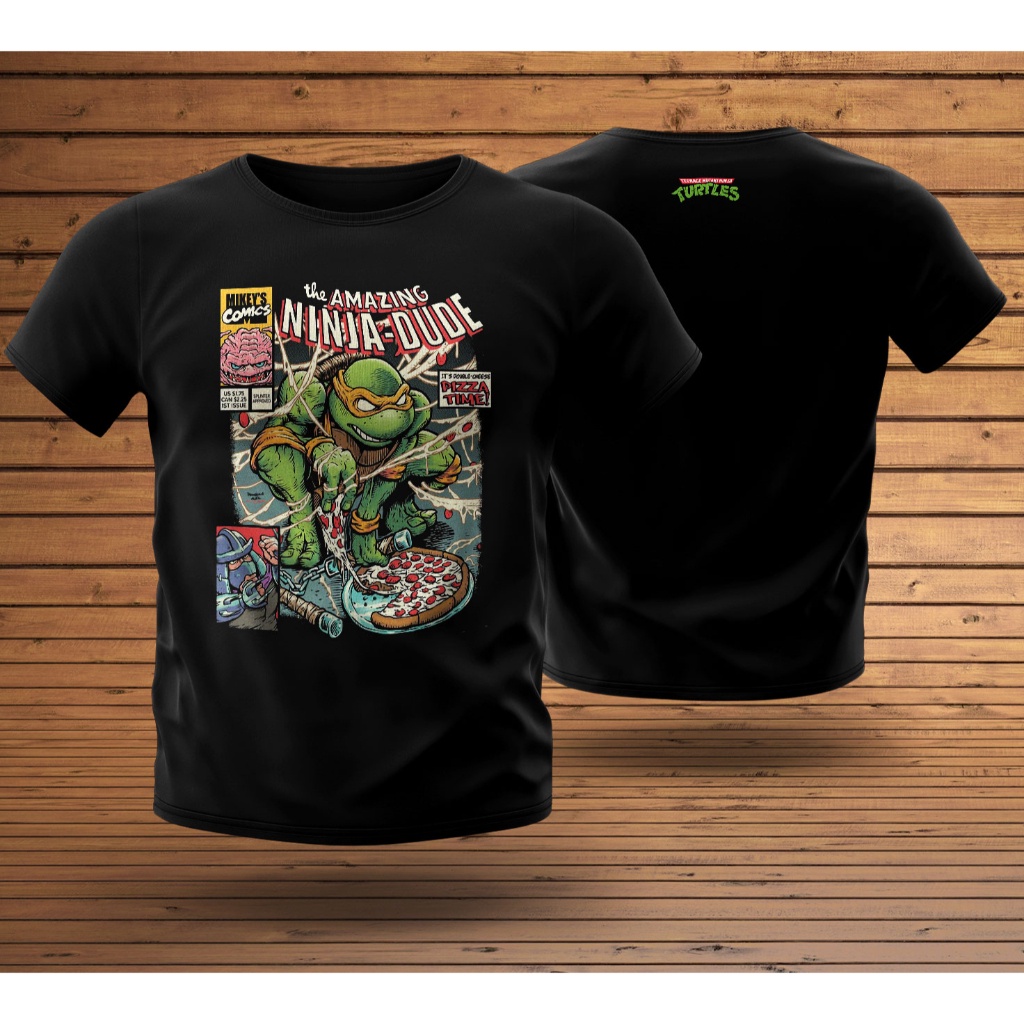 Ninja Rùa Hoạt Hình Áo Thun Ninja Dude Tuyệt Vời | Rùa Ninja Baju | Chất lượng cao | Cotton Cao Cấp 