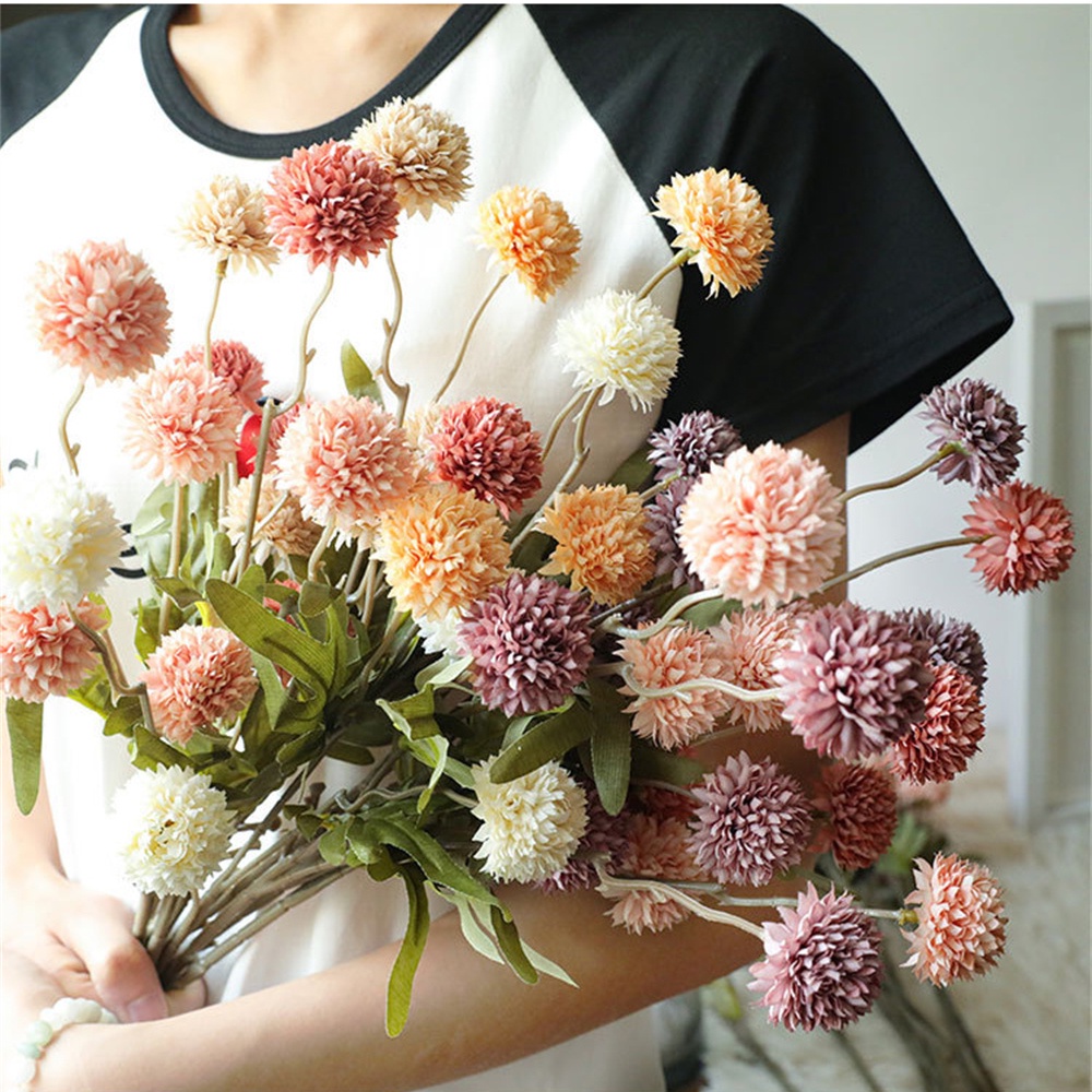 Bóng Hoa Giả 5 Đầu Hoa Bồ Công Anh Mô Phỏng Hoa Giả Bóng Gai Nhỏ 52Cm Đồ Trang Trí Đám Cưới Tại Nhà Tự Làm Quà Tặng Ngày Lễ Tình Nhân