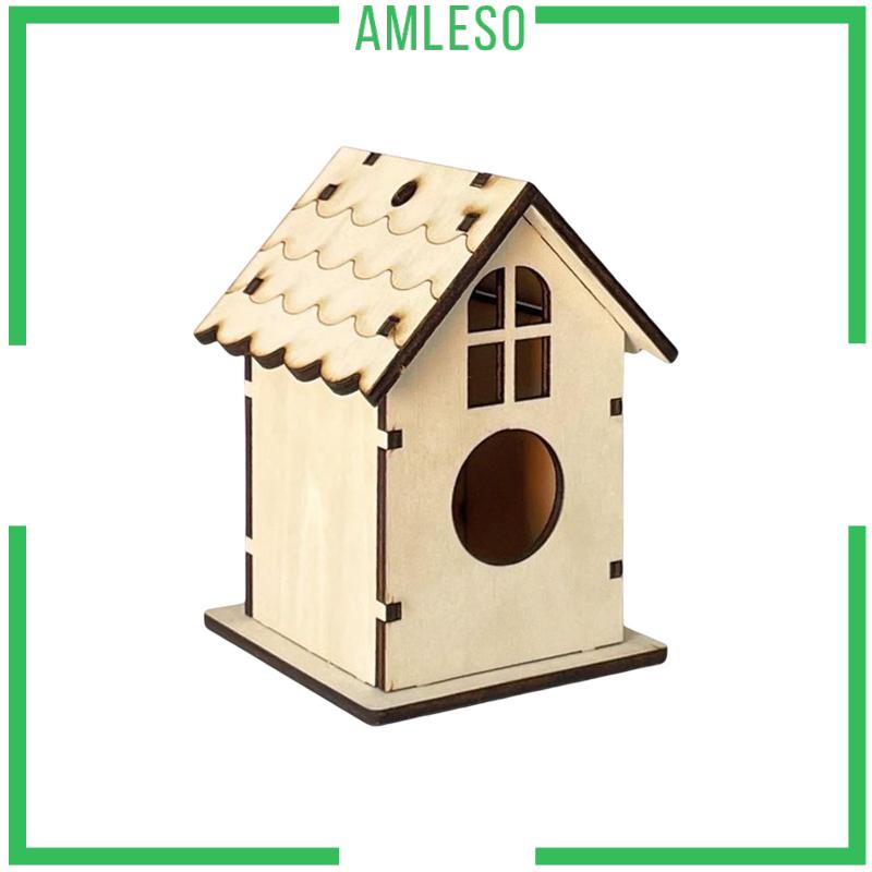 Lồng Chim Bằng Gỗ Chưa Hoàn Thành Dùng Trong Nhà Hoặc Ngoài Trời