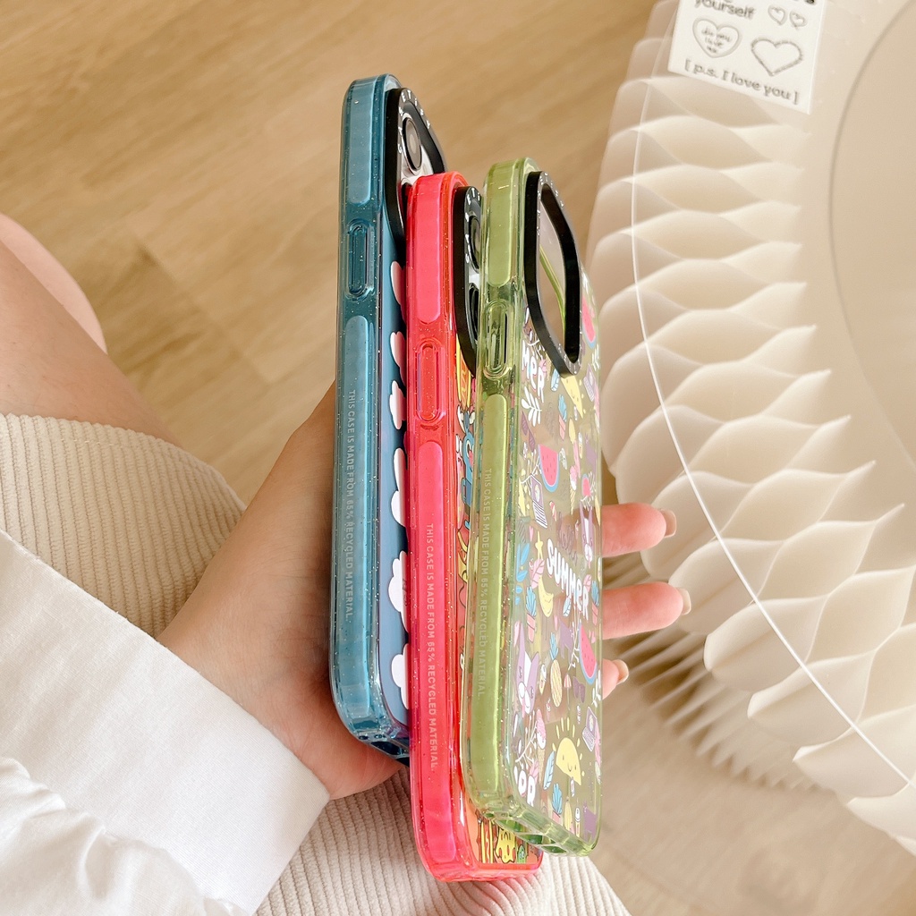 Ốp Điện Thoại Acrylic Cứng Hình Đám Mây Mùa Hè Cho iPhone 15 14 13 12 11 Pro Max Plus