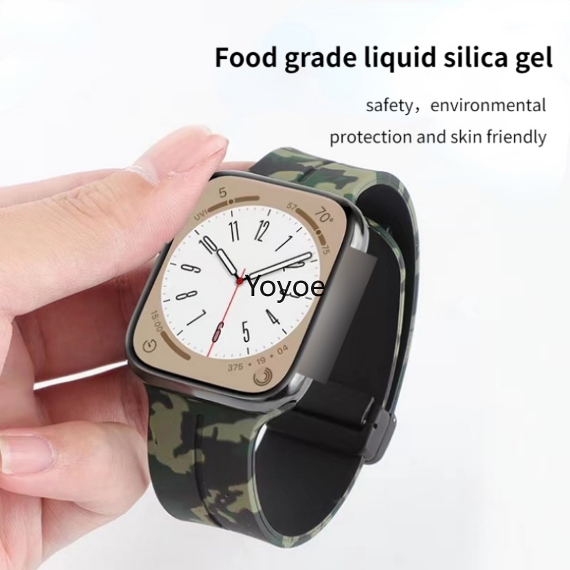 Dây Đeo Họa Tiết Rằn Ri Bằng Silicone Cho Apple Watch 40Mm 41mm 42mm 44mm 45mm 42mm iwatch 8 Ultra 49mm 7 6 5 4 3 2 1
