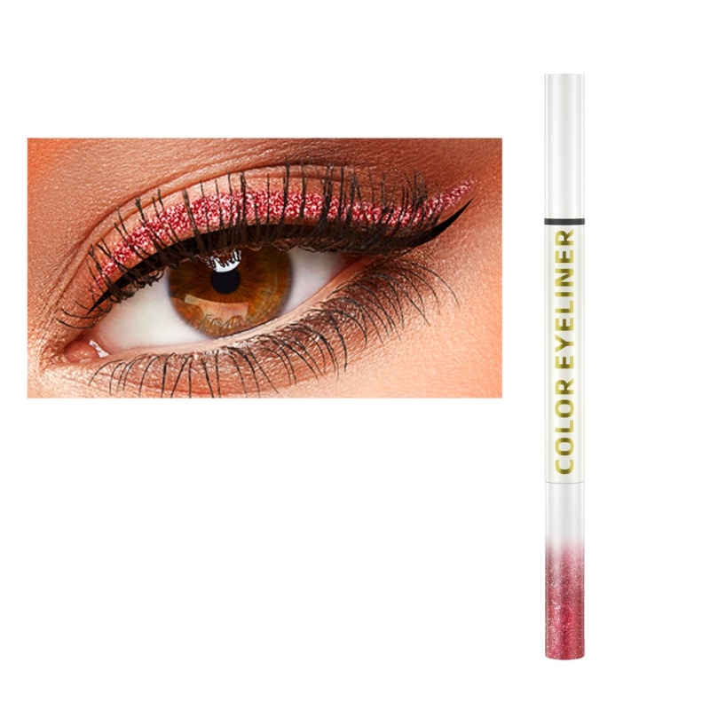 1 Bút Kẻ Mắt Dạng Lỏng Ánh Nhũ Lấp Lánh Hai Màu Sắc Thời Trang