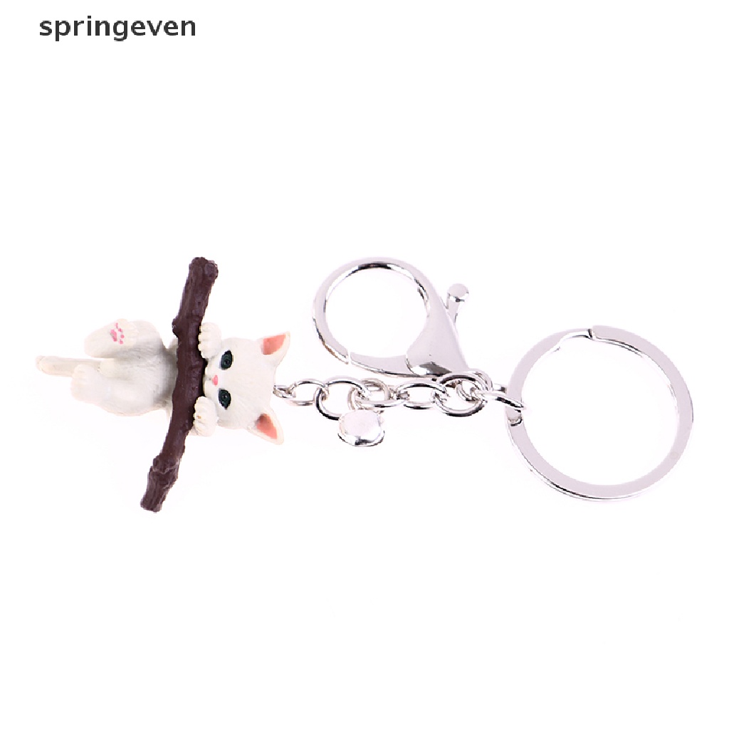 Móc Khóa Hình Mèo Dễ Thương Kèm Nhánh Cây