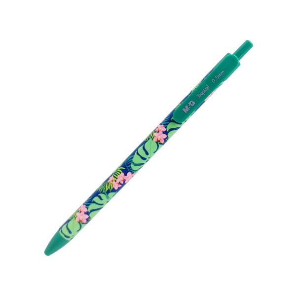 Bút Bi Bấm 0.5mm - M&G ABP46480 - Thân Bút Xanh Lá - Mực Xanh