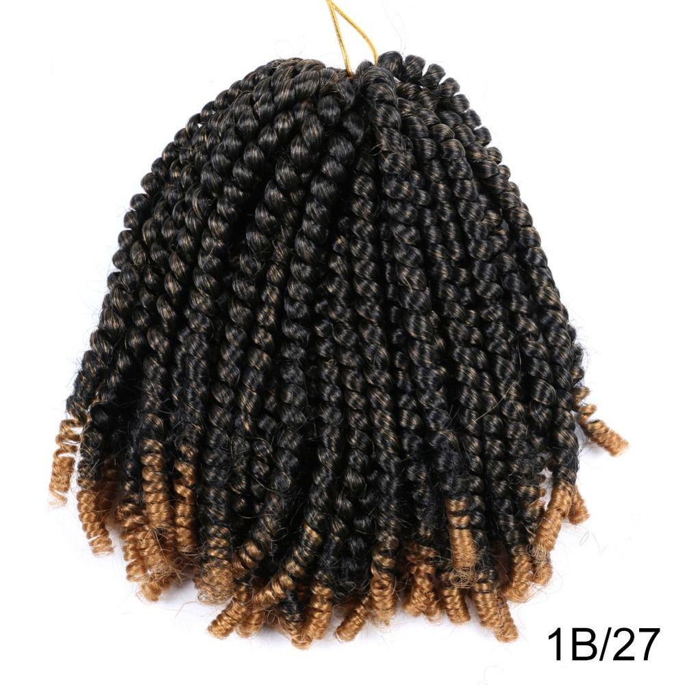 AUGUSTUS Spring Twist Hair High quality Party DIY Women African Faux Locs Short Wigs Brown Synthetic Dreadlock Wig Hair Extensions Ombre Bomb Twist Crochet Hair