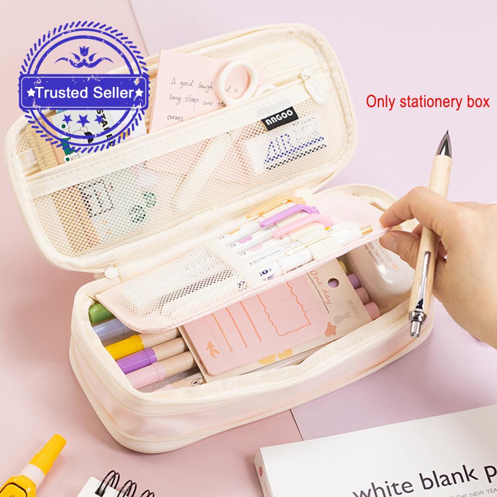 Túi Đựng Bút Chì Sức Chứa Lớn Màu Tím / Xanh Dương E1U7