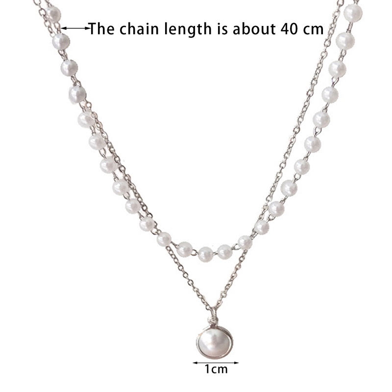 Vòng cổ Hai Lớp Đính Ngọc Trai Nhân Tạo Dễ Thương Dành Cho Nữ