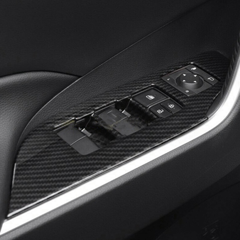Miếng Dán Trang Trí Bảng Điều Khiển Cửa Sổ Xe Hơi Họa Tiết Sợi Carbon Sang Trọng Cho Toyota RAV4 2019 2020