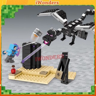 Đồ chơi khối xếp hình nhân vật ender dragon the end battle minecraft 21151