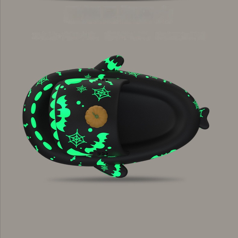 JY355-CÁ MẬP HALOWEEN - Dép đúc liền đế dày 4cm hình cá mập phát sáng thời trang nam nữ