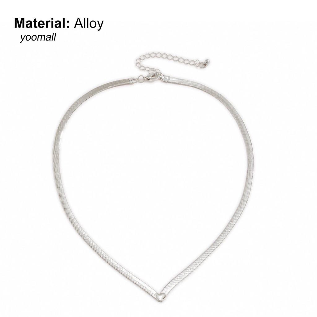 Vòng Cổ Choker Dây Xích Hình Chữ V Phẳng Trọng Lượng Nhẹ Phong Cách Hip Hop Làm Quà Tặng Trang Sức Cho Bạn Gái YO