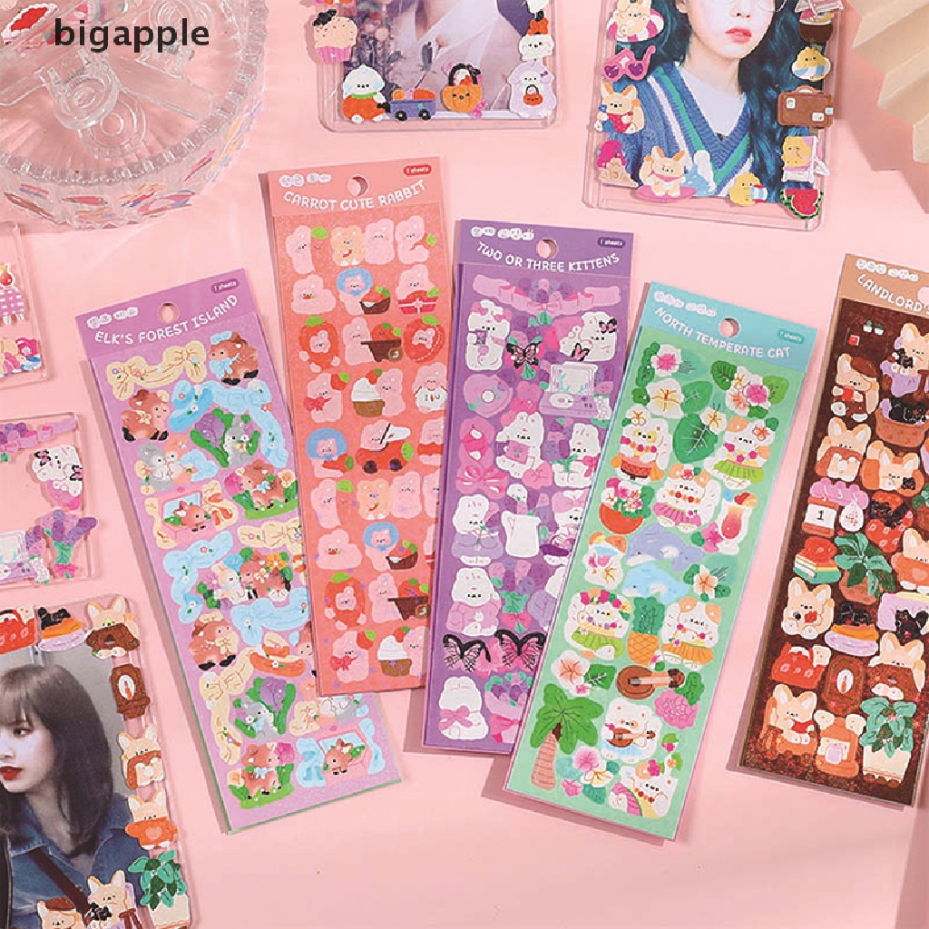 1 Tấm Hình Dán Mèo Lấp Lánh Dùng Trang Trí Thiệp / Sổ Tay DIY