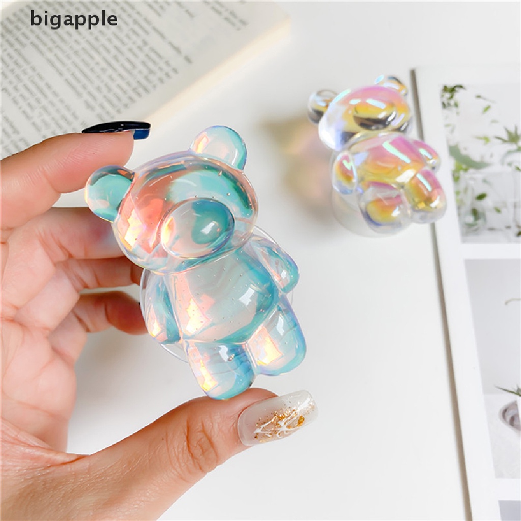 Bigapple Giá Đỡ Điện Thoại Hình Gấu Pha Lê Nhiều Màu 3D Hàn Quốc RDG