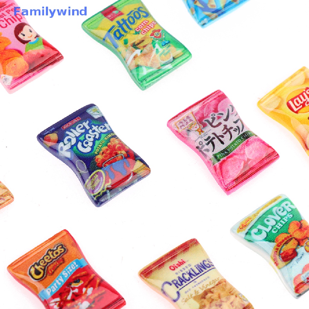 Set 10 Mô Hình Đồ Ăn Vặt / Khoai Tây Chiên / Kẹo Bằng Nhựa Resin Cho Nhà Búp Bê