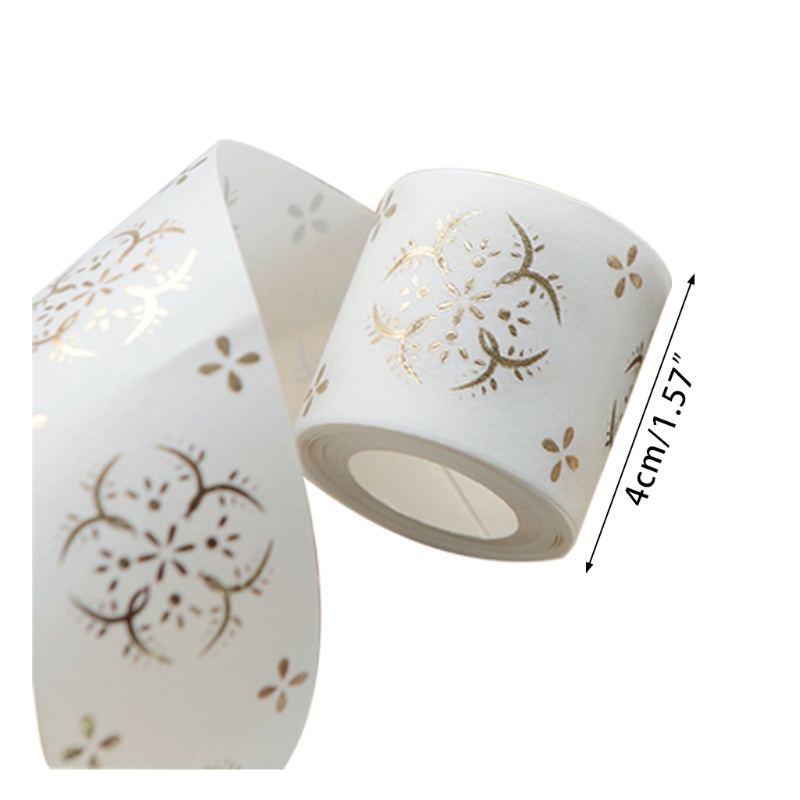 Cuộn Băng Keo Lá Vàng Siêu Rộng 40mm In Họa Tiết Hoa Lá Trang Trí Sổ Tay DIY