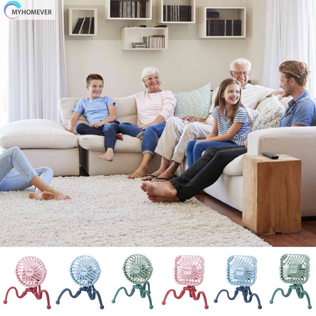 Quạt Điện USB Mini 5V 2.5W Hình Bạch Tuộc 3 Bánh Răng Làm Mát Không Ồn Cho Bé