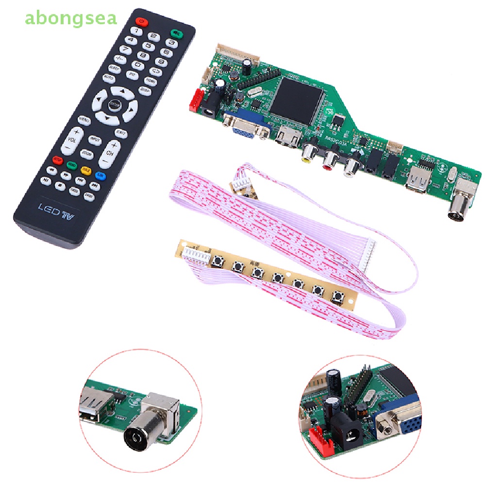 1 Bộ Bảng Mạch Chủ TV LCD RR52C.03A Hỗ Trợ DVB-T DVB-T2 Kèm Remote Điều Khiển