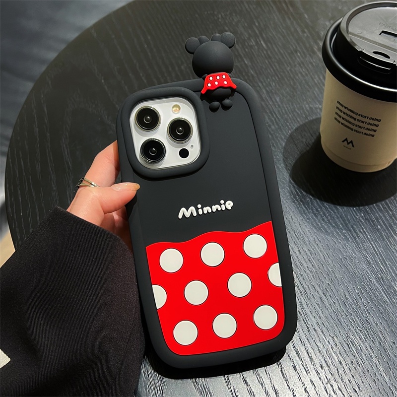DISNEY Ốp Điện Thoại Silicon tpu Mềm Hình Mickey Minnie 3D Sáng Tạo Cho iPhone 14 13 12 11 Pro MAX 14 Plus