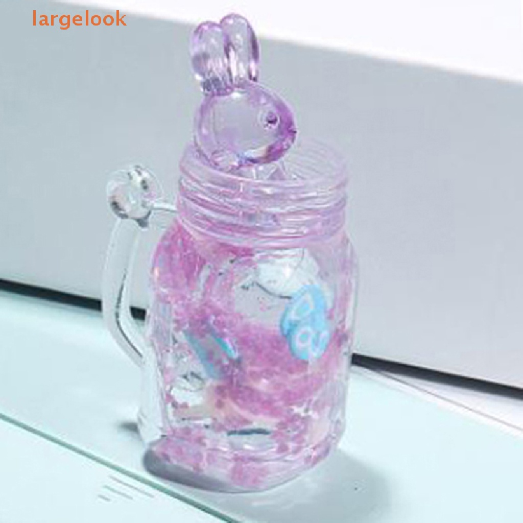 Set 2 Móc Khóa Cốc Sứ Mềm Hình Thỏ Hoạt Hình Phát Sáng Dễ Thương