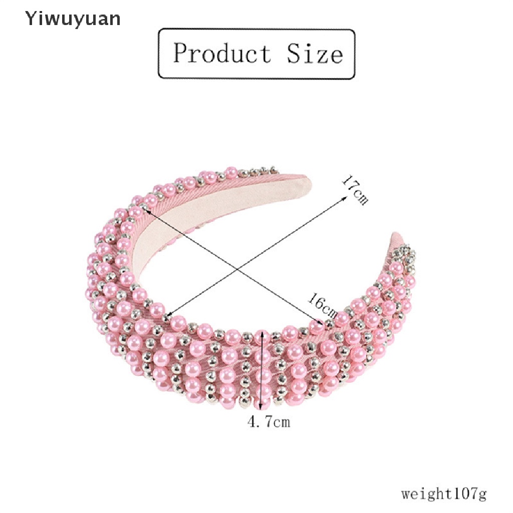 < Yiwuyuan > Băng Đô Cài Tóc Bằng Xốp Dày Dát Ngọc Trai Thủ Công Cao Cấp Dành Cho Nữ Dự Tiệc Hàng Có Sẵn