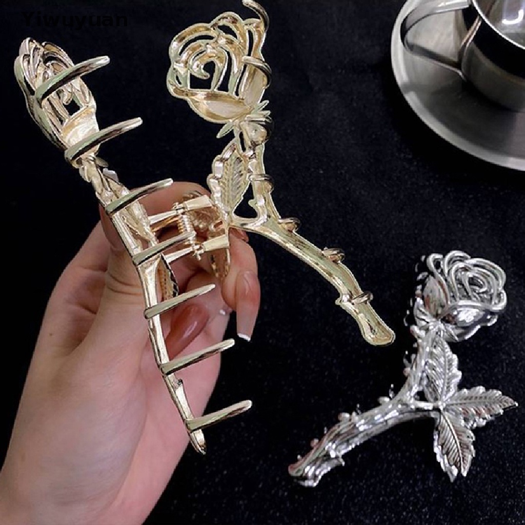 < Yiwuyuan > Kẹp Tóc Hình Hoa Hồng Bằng Kim Loại Phong Cách Cá Tính Cổ Điển Phụ Kiện Đám Cưới Du Lịch Đang Giảm Giá