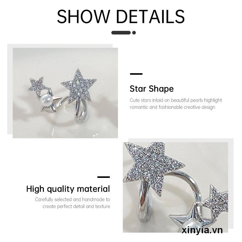 Bông Tai Hình Ngôi Sao Đính Ngọc Trai Giả Cá Tính Cho Nữ